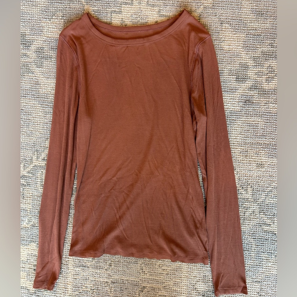 A New Day Women's Long Sleeve Top in Brown